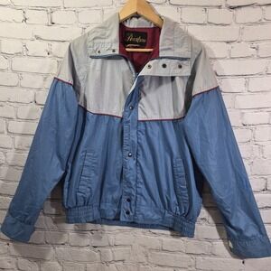 Vintage Aventura Racer Windbreaker Jacket Men's Sz M Medium Blue Gray 70s-80s